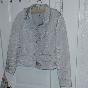 Jaclyn Smith Silver Textured Blazer